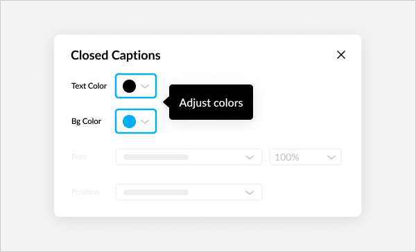 Closed captions colors