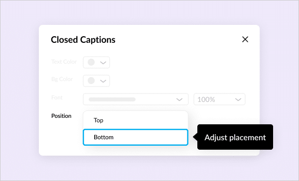 Closed captions placement