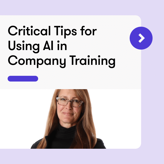 Image: "Key AI training tips for companies: focus on user experience, provide hands-on practice, and monitor progress closely."